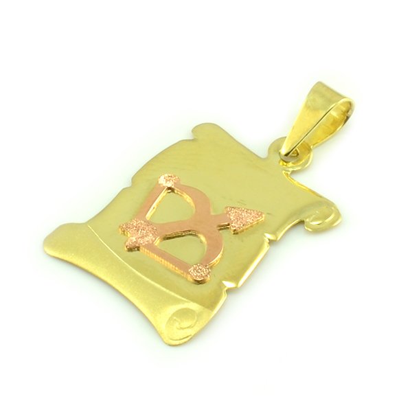 Znamenie zo žltého zlata v tvare zvinutého listu papiera - strelec