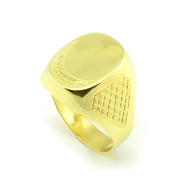 Zlatý pánsky oválny prsteň celozlatý
