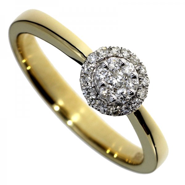 Zásnubný prsteň zo žltého zlata s briliantmi