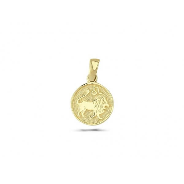 Zlatý kruhový prívesok - znamenie Lev