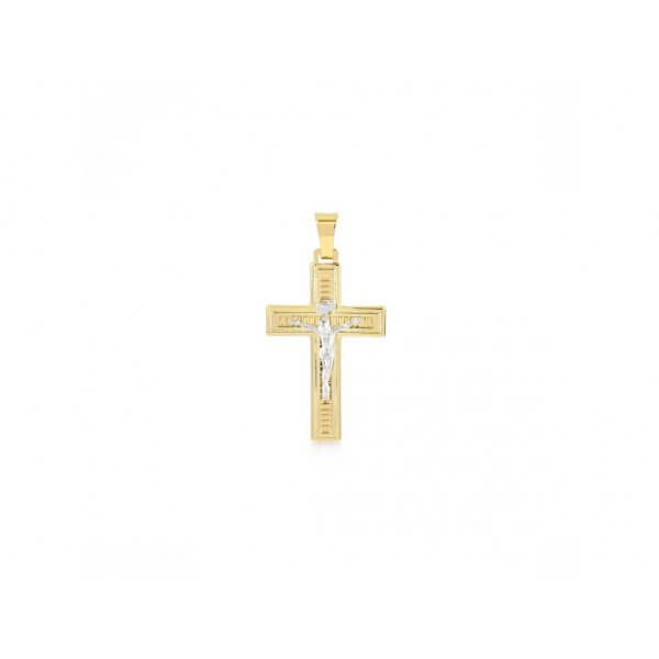 Zlatý prívesok v tvare kríža s Ježišom.
