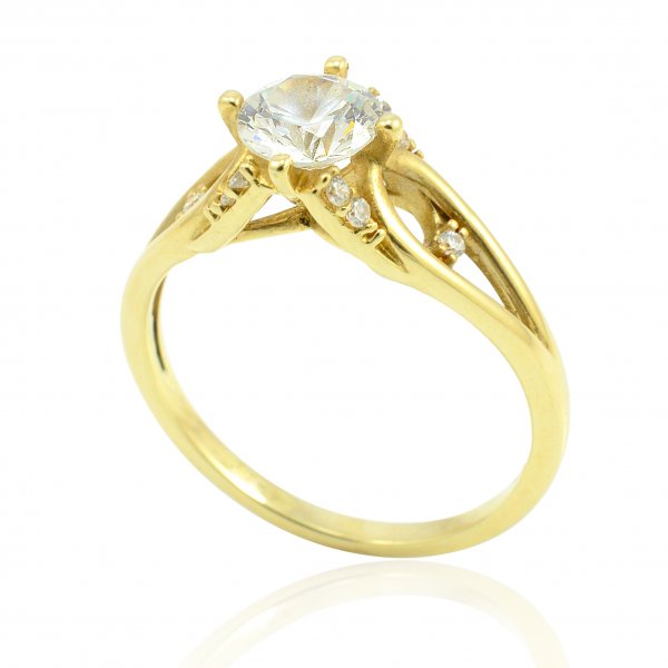 Zásnubný prsteň zo žltého zlata Karin so 6mm zirkónom