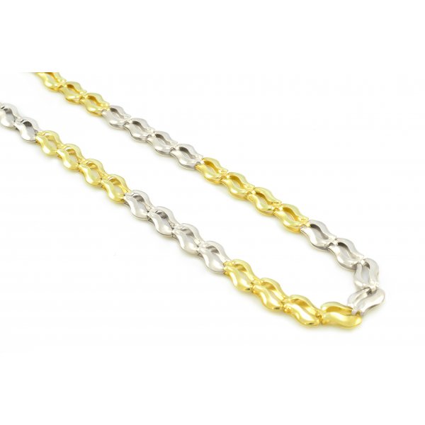 Dámsky náhrdelník zo žltého a bieleho zlata - Vlnková