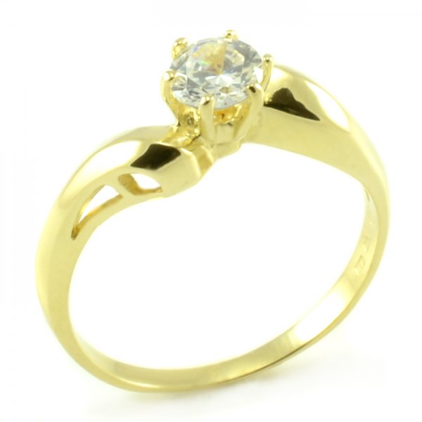 Zásnubný prsteň zo žltého zlata s nepravidelnou šínou Adela