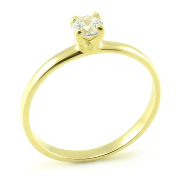 Zásnubný prsteň zo žltého zlata - centrálny zirkón 4 pracky Laura