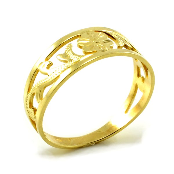 Prsteň zo žltého zlata-vyrezávaný