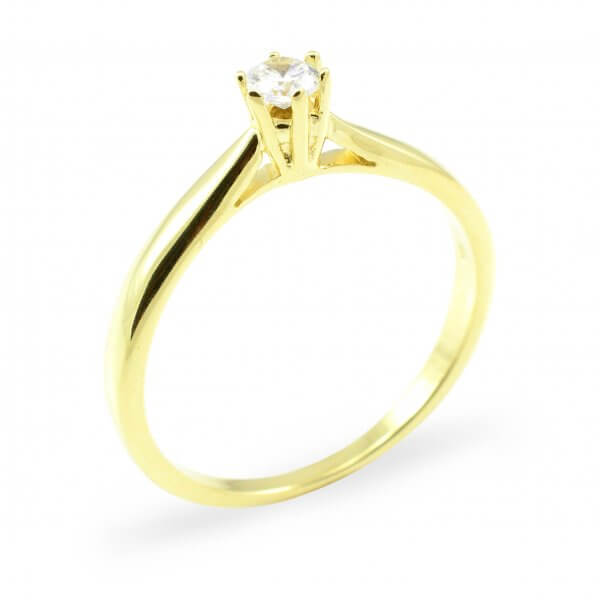 Zásnubný prsteň zo žltého zlata Nela