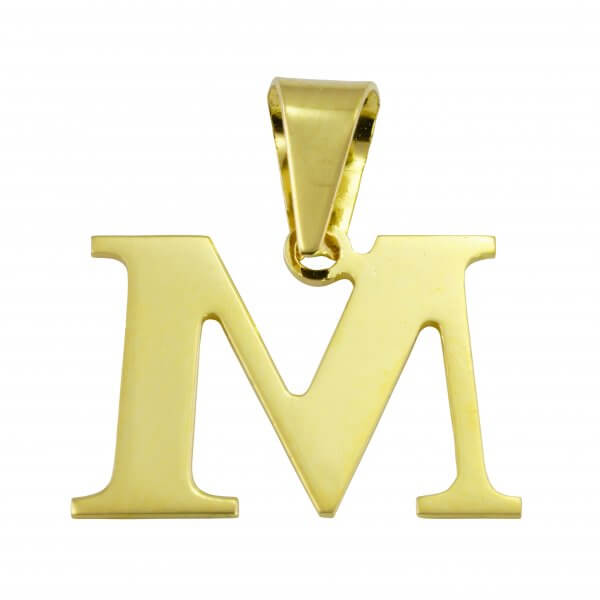 Prívesok zo žltého zlata - Písmeno M